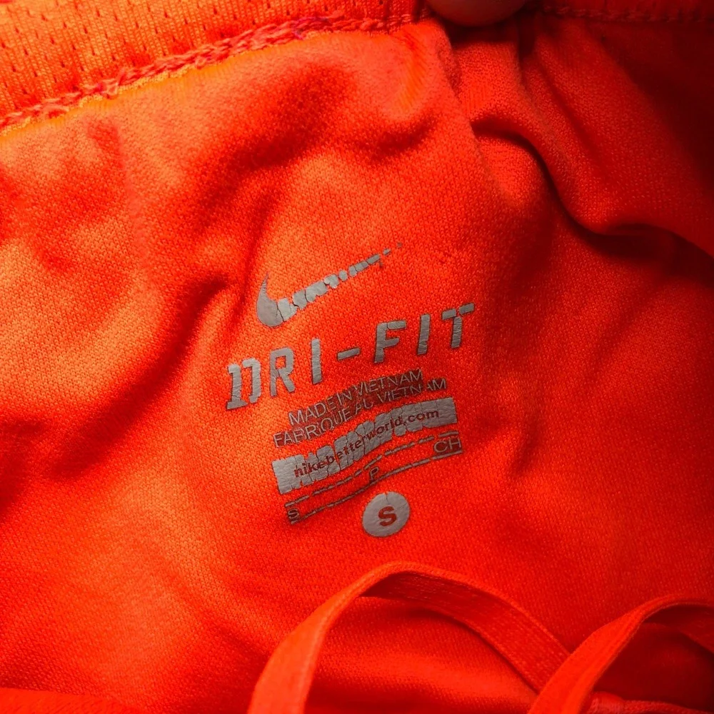 Nike Dri-FIT Womens Pink Orange White Mesh Running Training Shorts Small